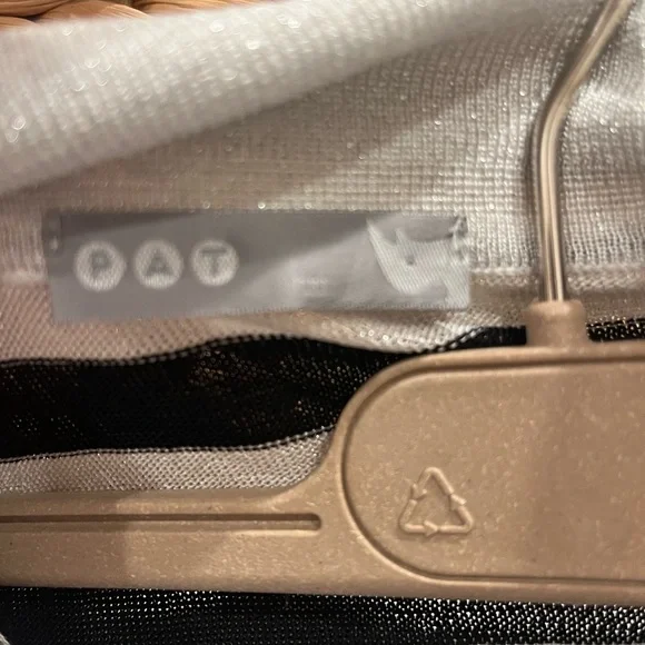 PAT Black and White Striped Polo Shirt SIZE S - Picture 2 of 6